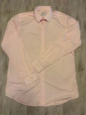 New York Bespoke Slim Fit Dress Shirt Light‎ Pink Size 16-16.5 36/37